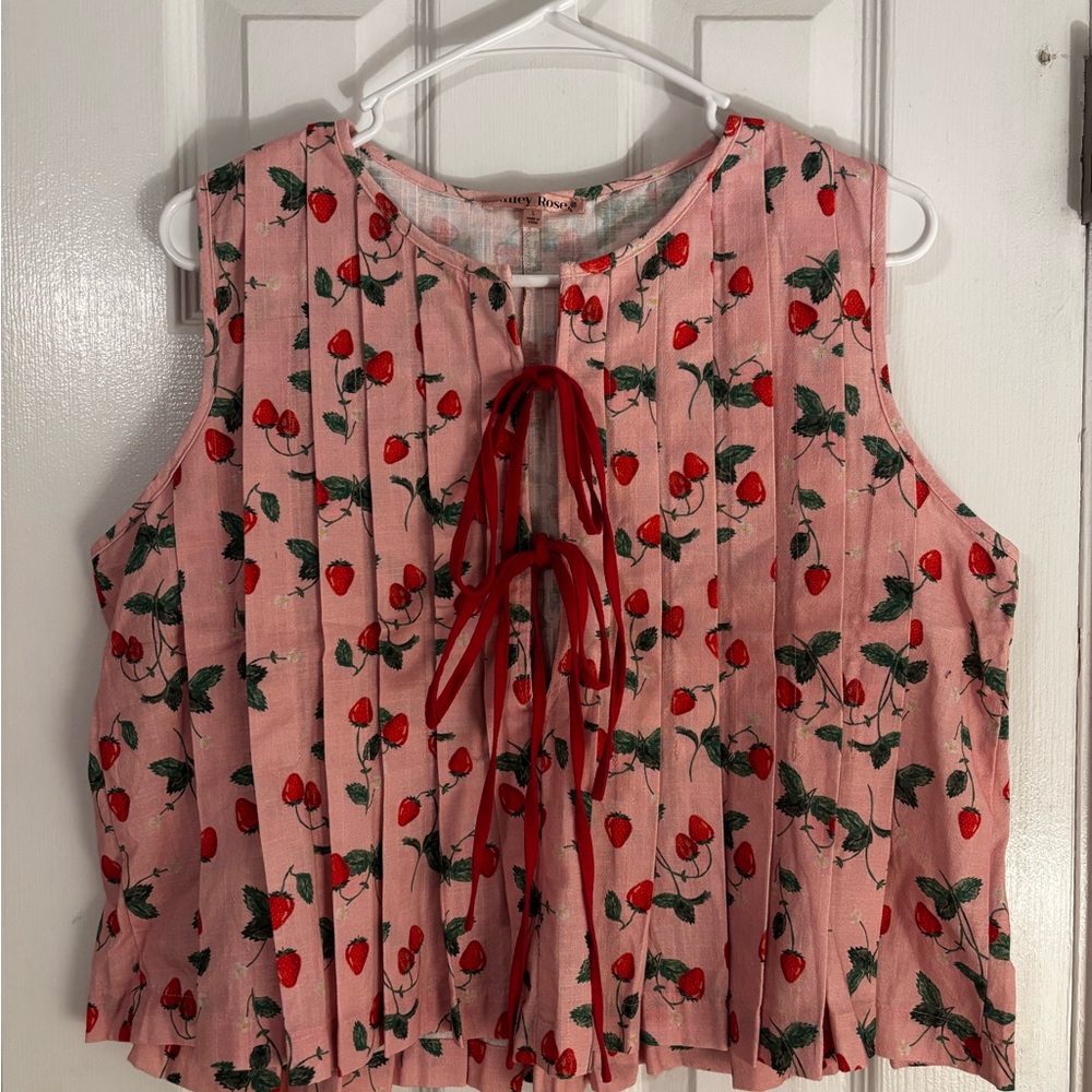 Bailey Rose Pleated Tie Front Top